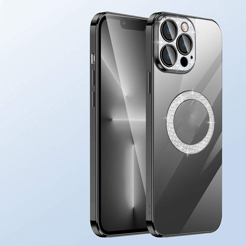 Capa com Anel Suave Eletroplated com Cristais para Smartphone