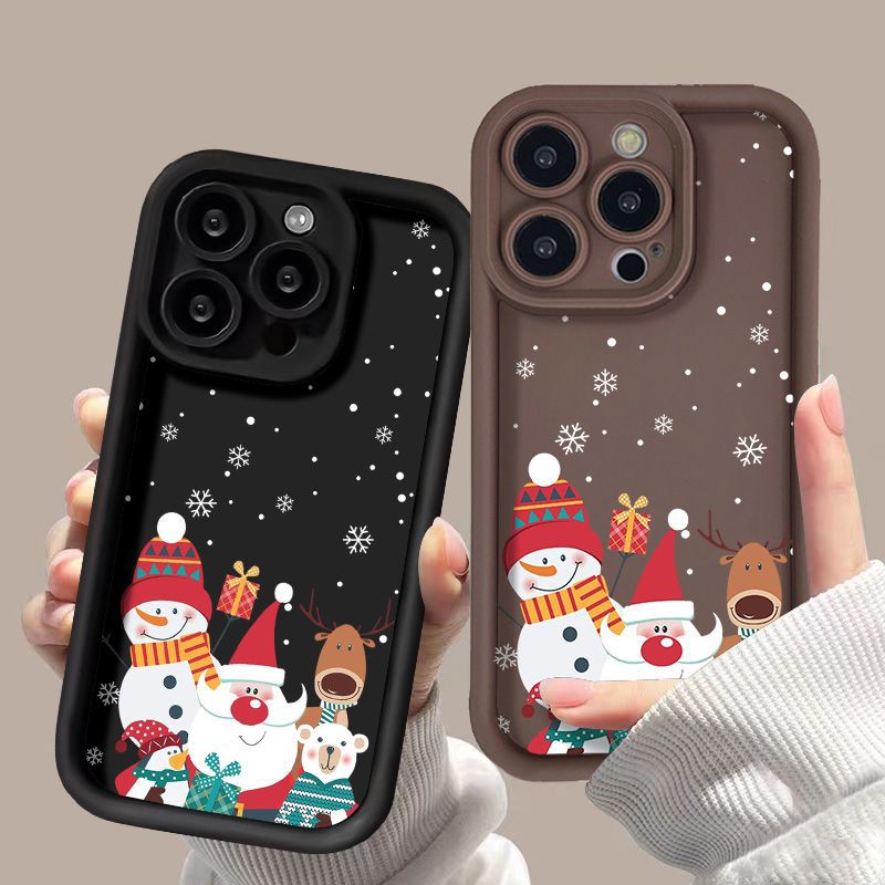 Capa de Natal com Estampa de Papai Noel – Silicone Fosco