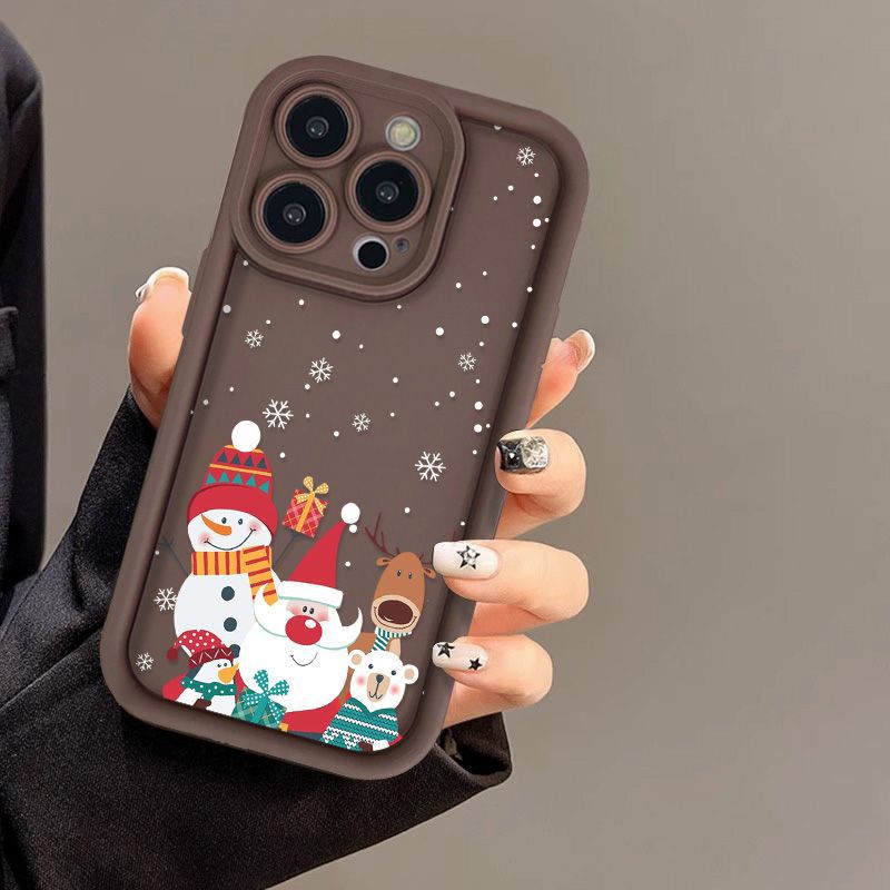Capa de Natal com Estampa de Papai Noel – Silicone Fosco