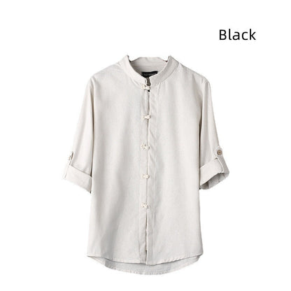 Camisa Masculina de Linho Vintage – Plus Size