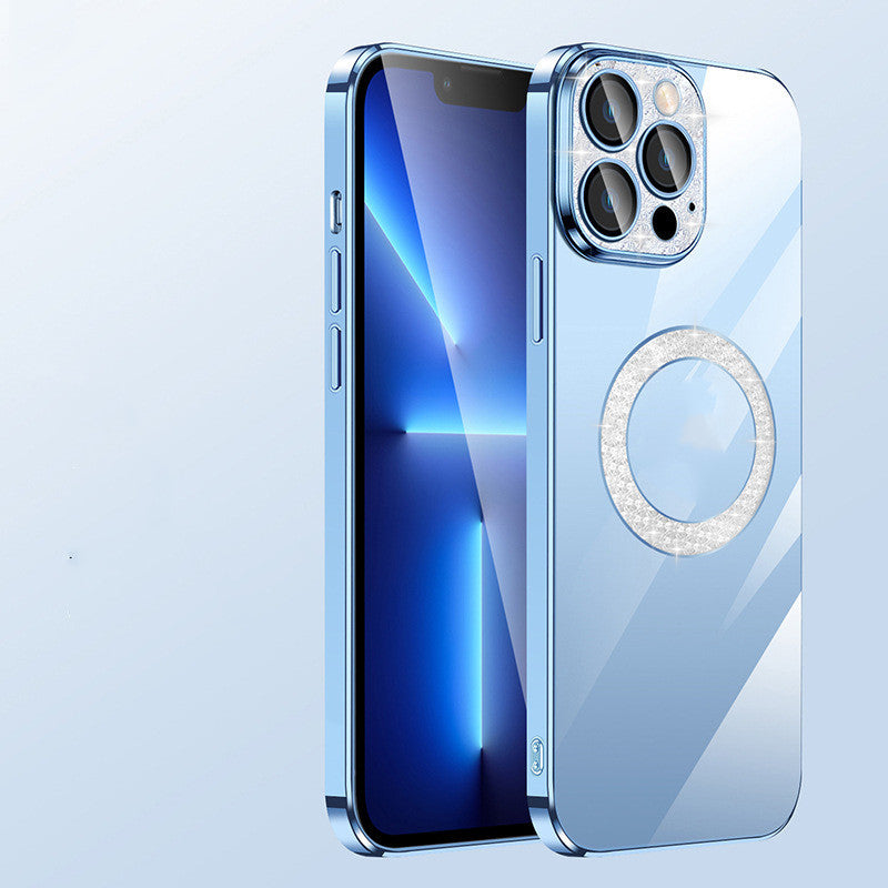 Capa com Anel Suave Eletroplated com Cristais para Smartphone