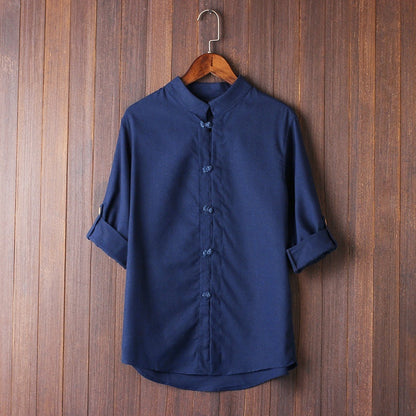Camisa Masculina de Linho Vintage – Plus Size