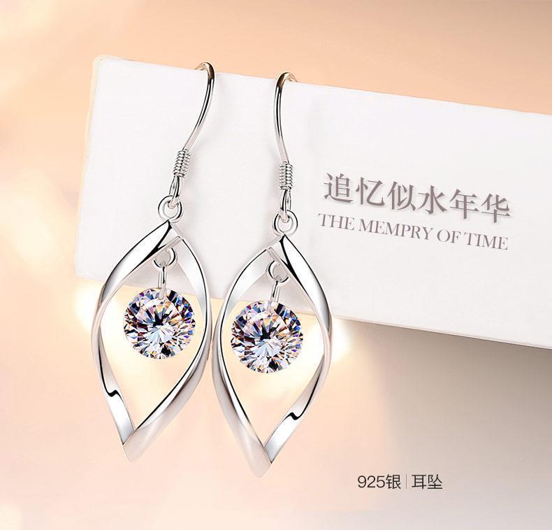 925 Silver Sterling Silver Eardrops Female Earrings Long